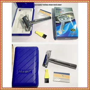 HỘP DAO CẠO RÂU SHAVER HAI LƯỠI THÉP KHÔNG GỈ, HỘP DAO CẠO LÔNG CỔ ĐIỂN CÓ GƯƠNG, Cạo Râu Sắc Bén Bền Đẹp