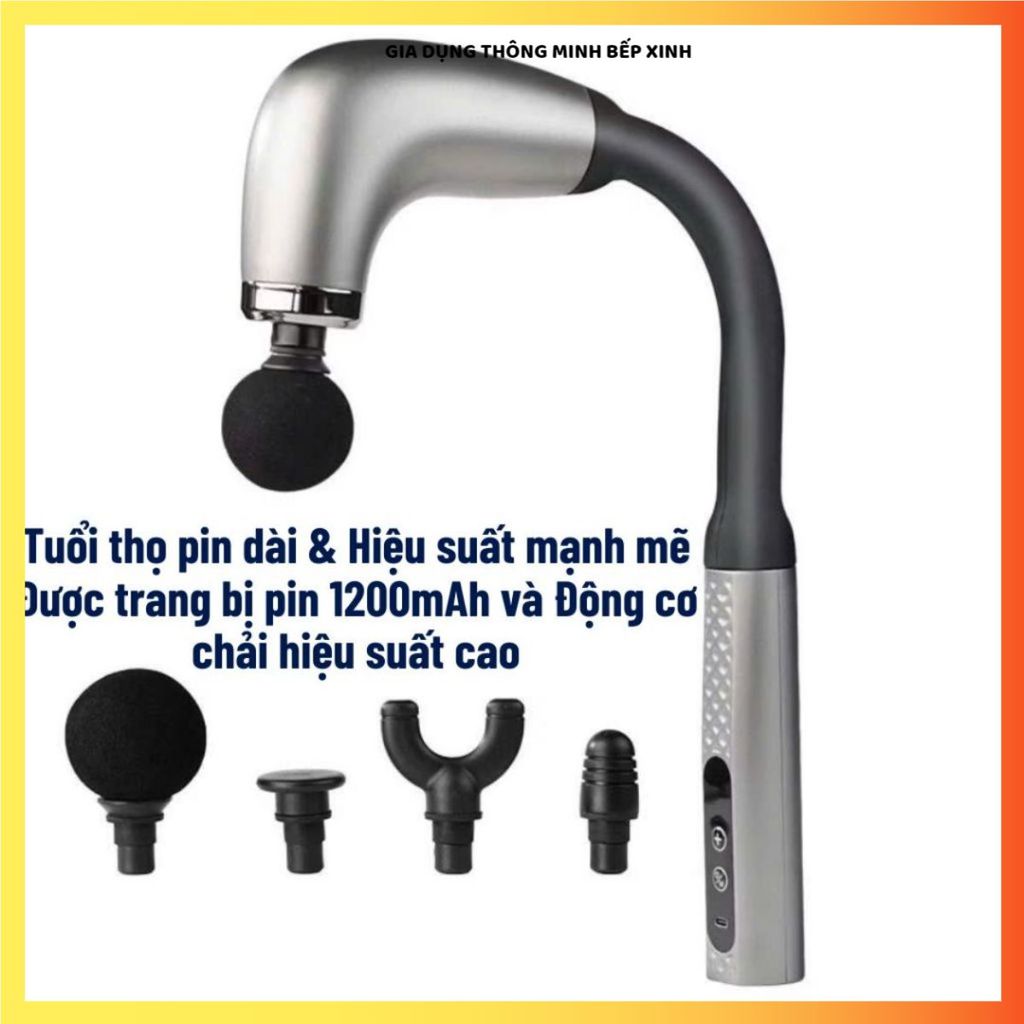 MÁY MASSAGE CẦM TAY THÔNG MINH SẠC TYPE-C, TỰ NGẮT SAU 15 PHÚT AN TOÀN, Thư Giãn Cơ Bắp Hiệu Quả, Hỗ Trợ Giảm Đau Vai Gá