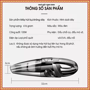 MÁY HÚT BỤI CẦM TAY HOHO LỰC HÚT 18000PA, CÔNG SUẤT 120W MẠNH MẼ, Hút Bụi Đa Năng Siêu Khỏe, Bảo Hành 12 Tháng