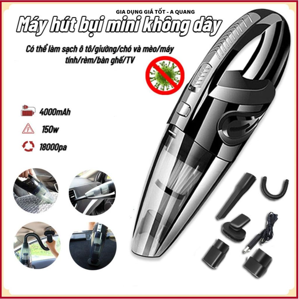 MÁY HÚT BỤI CẦM TAY HOHO ĐA NĂNG, LỰC HÚT MẠNH 18000PA, Thiết Kế Nhỏ Gọn, Dọn Dẹp Gia Đình Hiệu Quả