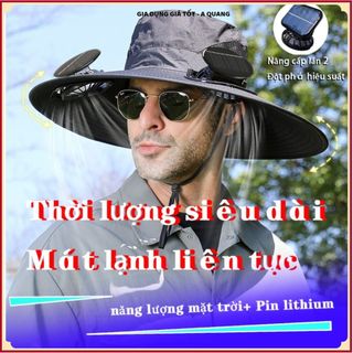 MŨ CHỐNG NẮNG GẮN QUẠT CHẠY PIN THÔNG MINH, TÍCH HỢP NĂNG LƯỢNG MẶT TRỜI, Tiện Lợi Cho Cắm Trại, Dã Ngoại Và Câu Cá