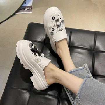 [Tiệm Giày Dép Mộc Shoes] [Tặng Kèm Hình Gắn Dép] Dép Sục Nữ, Dép Bít Mũi Đế Cao Tôn Dáng Size 36-41 -DSL