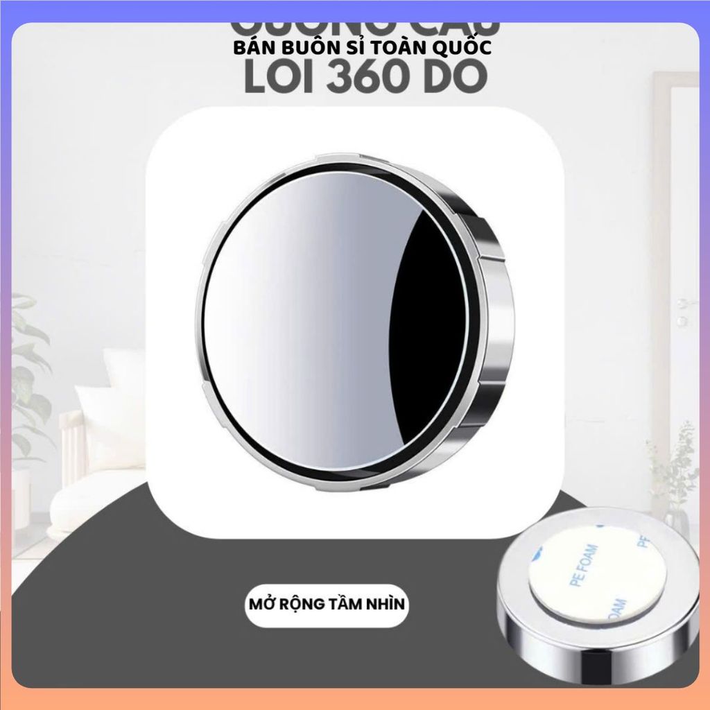 GƯƠNG CẦU LỒI HÍT KÍNH CAO CẤP XOAY 360 - Gương chiếu điểm mù ô tô, tăng tầm nhìn khi lái xe