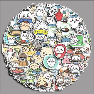 120 Miếng dán sticker CHIKAWA trang trí sổ sách bình nước mũ bảo hiểm, hình dán Chikawa