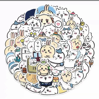 120 Miếng dán sticker CHIKAWA trang trí sổ sách bình nước mũ bảo hiểm, hình dán Chikawa