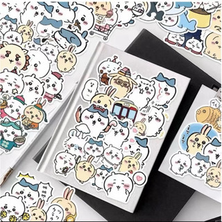 120 Miếng dán sticker CHIKAWA trang trí sổ sách bình nước mũ bảo hiểm, hình dán Chikawa