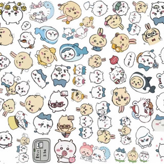 120 Miếng dán sticker CHIKAWA trang trí sổ sách bình nước mũ bảo hiểm, hình dán Chikawa