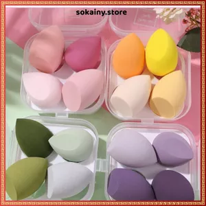 MÚT TÁN KEM NỀN HÌNH GIỌT NƯỚC 4 CÁI - Mút makeup cao cấp, mềm mịn không ăn phấn