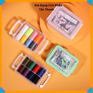 HỘP KIM CHỈ MAY VÁ CAO CẤP 3 TẦNG - Bộ phụ kiện may vá gia đình, gọn gàng tiện dụng
