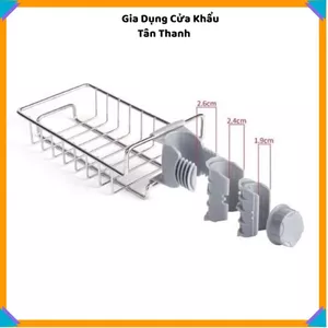 GIÁ TREO ĐỒ CÀI VÒI RỬA CHÉN CAO CẤP - Kệ inox 304 bền bỉ, đựng xà phòng và mút rửa bát