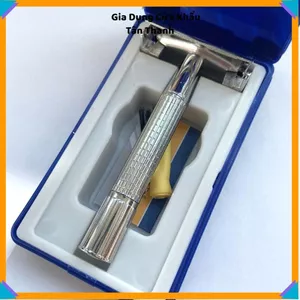 DAO CẠO RÂU AN TOÀN CHO NAM - Dao cạo râu thép không gỉ, hộp có gương và cọ vệ sinh