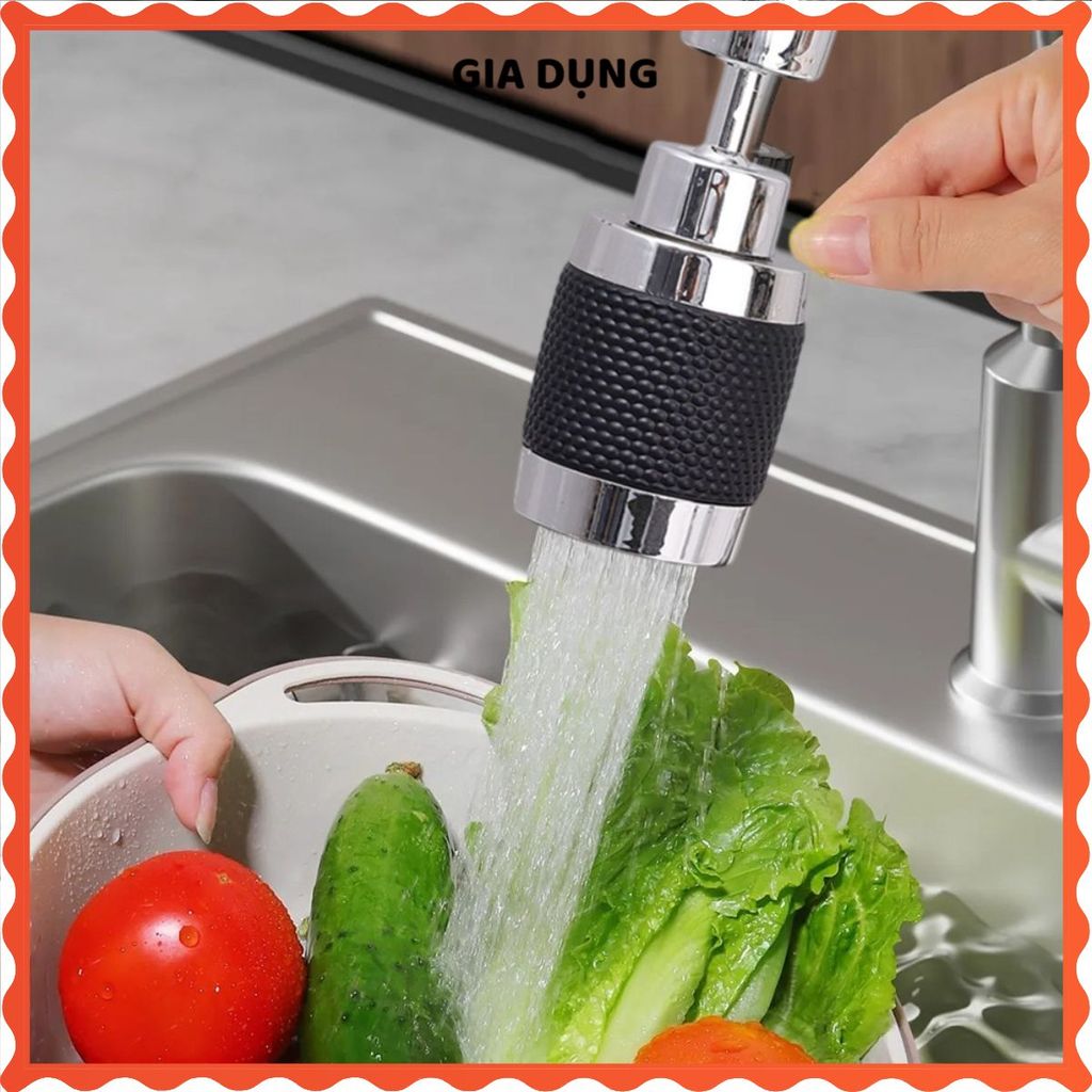 ĐẦU VÒI TĂNG ÁP XOAY 360 ĐỘ MÀU ĐEN - Đầu vòi rửa chén tích hợp lõi lọc, dòng nước mạnh