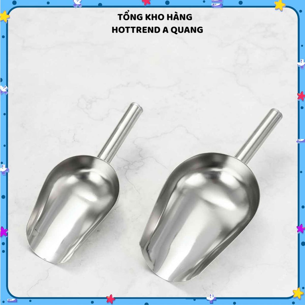 (COMBO 5) MUỖNG XÚC ĐÁ INOX DÀY ĐẸP 22CM - Vá xúc đá cao cấp, chất liệu inox bền bỉ