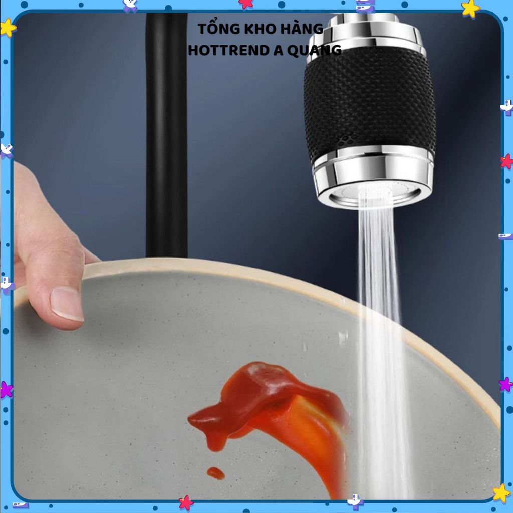 ĐẦU VÒI RỬA BÁT TĂNG ÁP MÀU ĐEN XOAY 360 ĐỘ - Đầu vòi tích hợp lõi lọc, tiết kiệm nước, dễ lắp đặt