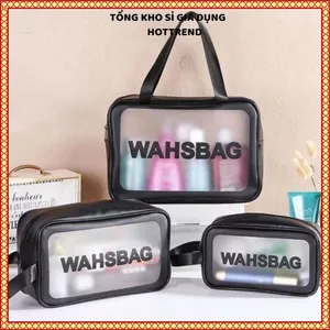 TÚI ĐỰNG MỸ PHẨM WASHBAG 2 NGĂN CHỐNG THẤM - Túi đựng đồ trang điểm PVC + PU, tiện lợi khi đi du lịch