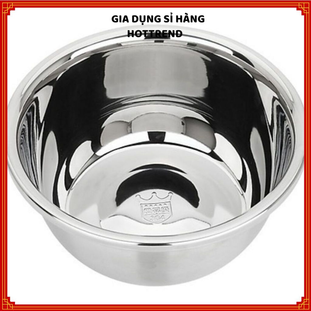THAU INOX 304 LOẠI DÀY ĐỦ SIZE CAO CẤP - Rửa rau củ, trộn salad, ướp thịt, sáng bóng bền đẹp