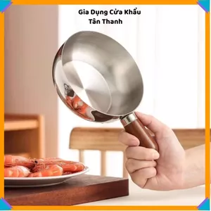 NỒI MINI INOX 17CM TIỆN LỢI - Tay gỗ chống nóng, phù hợp gia đình và ký túc xá