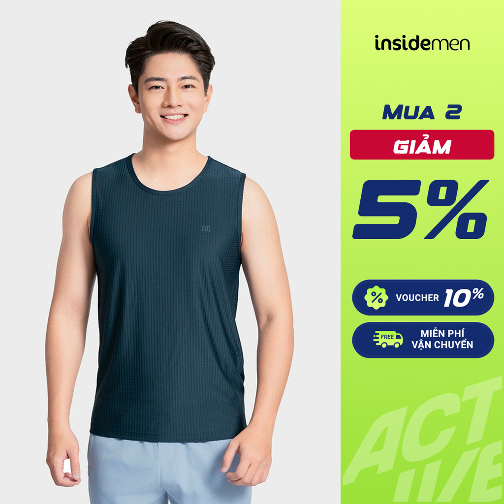 Áo Ba Lỗ Tanktop Nam Insidemen Thoáng Khí, Phù Hợp Mặc Nhà & Tập Thể Thao ITL103AS0