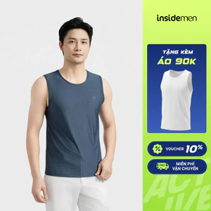 Áo Tanktop Nam Jacquard Insidemen vải thoáng khí co giãn phù hợp cho tập gym thể thao ITL125AS0