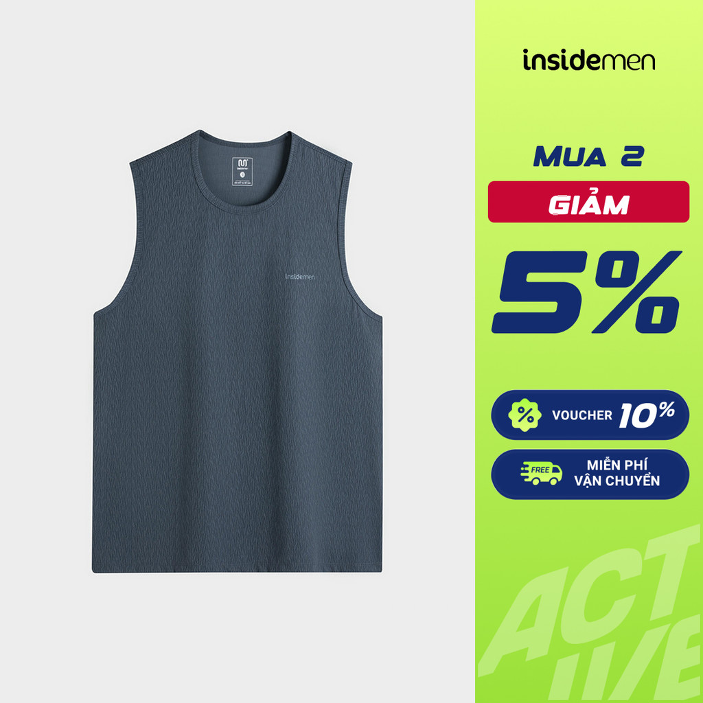 Áo Ba Lỗ Tanktop Nam Insidemen Co Giãn Thoải Mái Thoáng Mát ITL091AS0