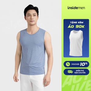 Áo Tanktop Nam Insidemen tản nhiệt, thoáng khí, khô nhanh phù hợp thể thao ITL120AS0