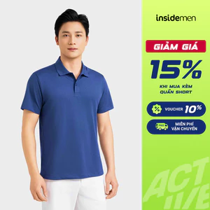 Áo Polo Nam Xanh Tím Than Insidemen Trung Niên Dáng Rộng IPS099EGP01