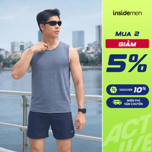 Áo Ba Lỗ Lưới Nam Insidemen Regular Fit, Phong Cách Năng Động, Chất Liệu Co Giãn ITL020MAH0