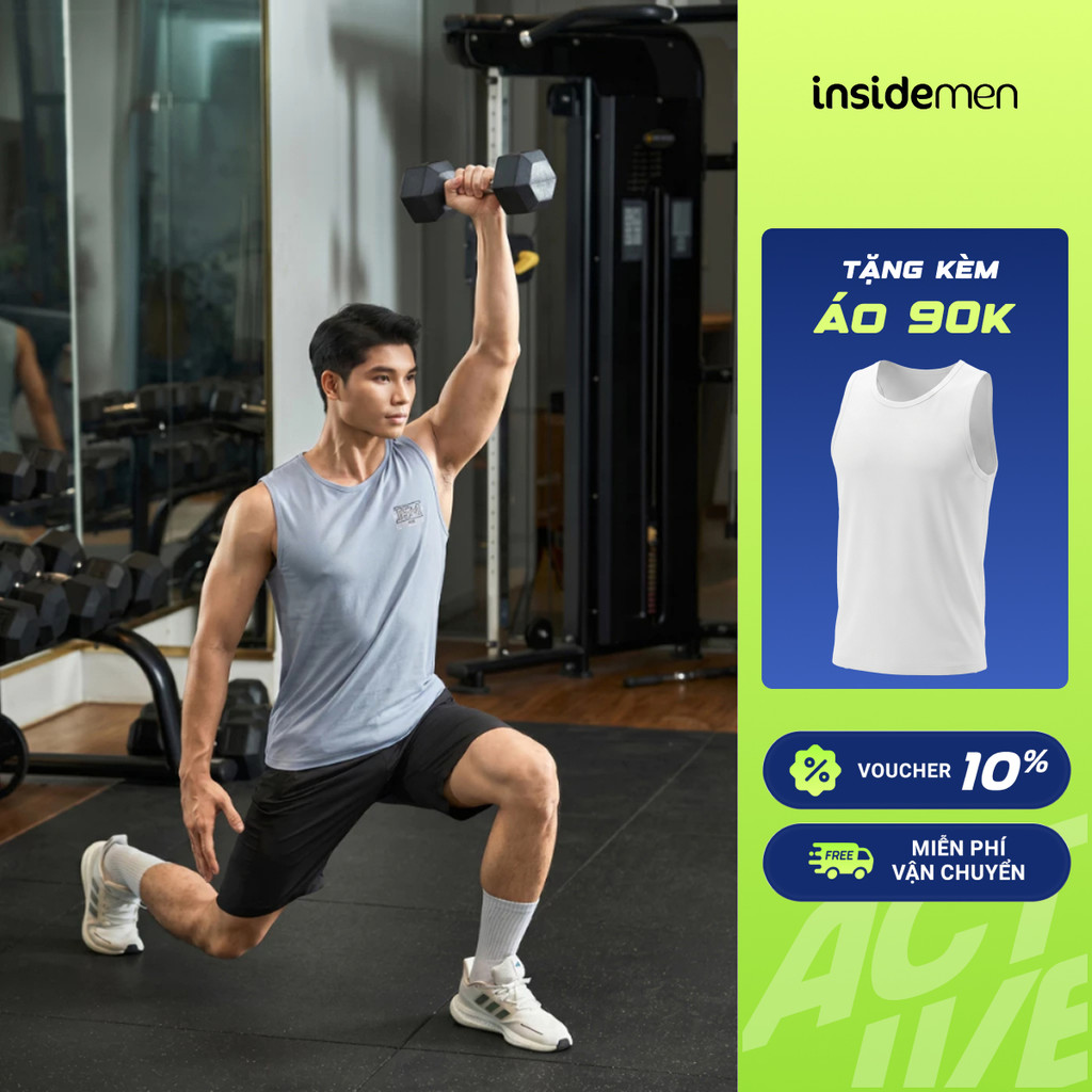 [MUA 2 GIẢM 5%]Áo Ba Lỗ Nam Insidemen, Phong Cách Năng Động, Chất Liệu Bền Đẹp Vải Co Giãn Thoáng Mát ITL002MAH0