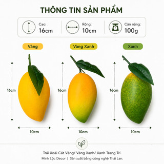Trái cây giả,  Trái Xoài Cát Vàng/ Vành Xanh/ Xanh trang trí Cao cấp | Trái Cây Nhựa foam, Trái Cây trang trí, Trái Cây