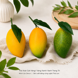 Trái cây giả,  Trái Xoài Cát Vàng/ Vành Xanh/ Xanh trang trí Cao cấp | Trái Cây Nhựa foam, Trái Cây trang trí, Trái Cây