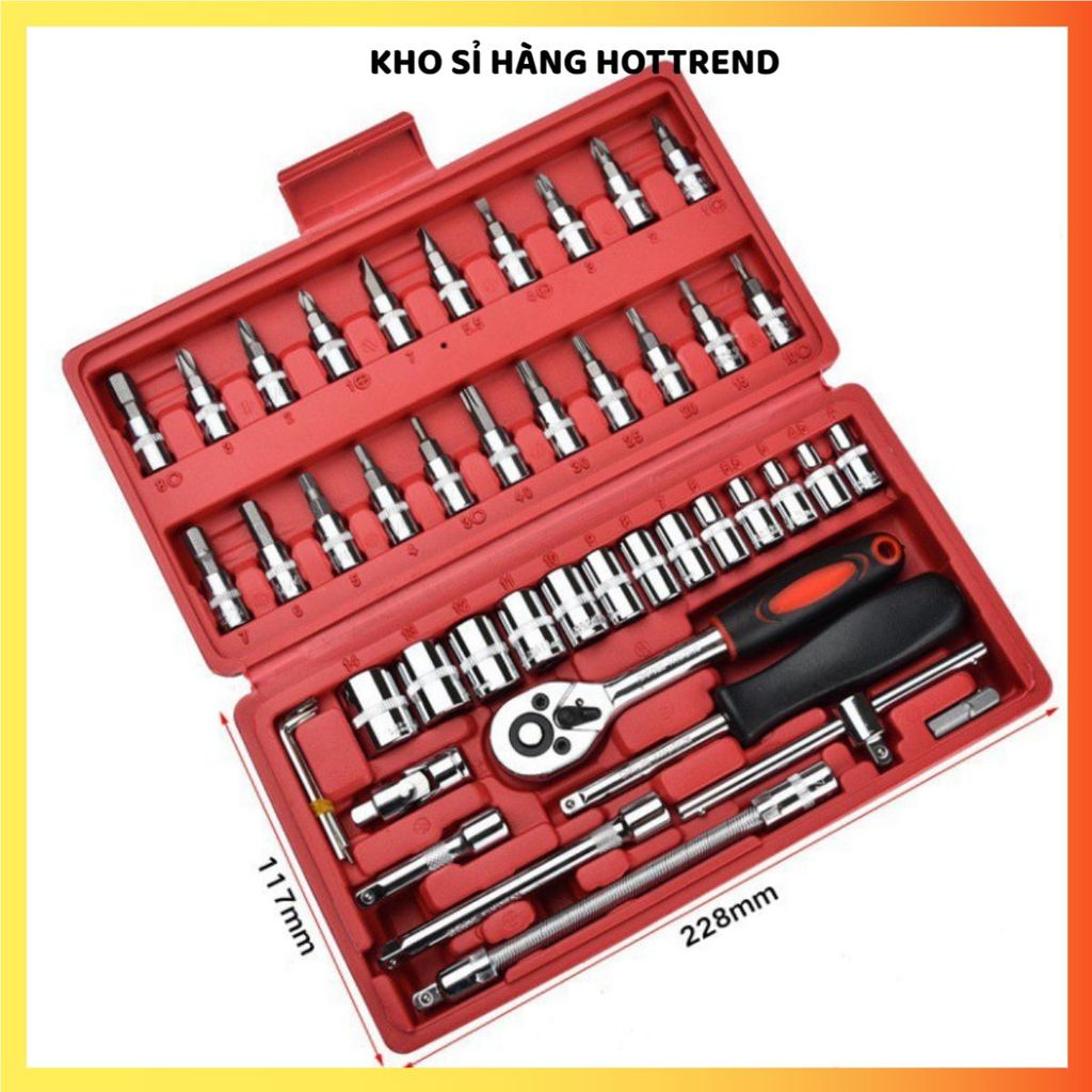 BỘ DỤNG CỤ SỬA CHỮA 46 CHI TIẾT CAO CẤP - Bộ đồ nghề đa năng, đầy đủ phụ kiện, tiện dụng cho gia đình