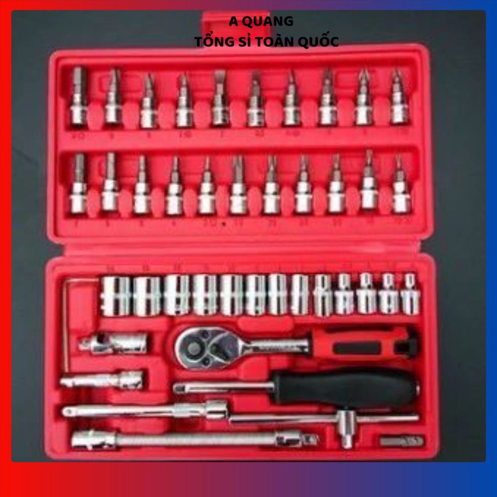 BỘ ĐỒ NGHỀ SỬA CHỮA 46 CHI TIẾT ĐA NĂNG - Hộp dụng cụ cao cấp, sửa xe, sửa điện, sửa đồ gia dụng