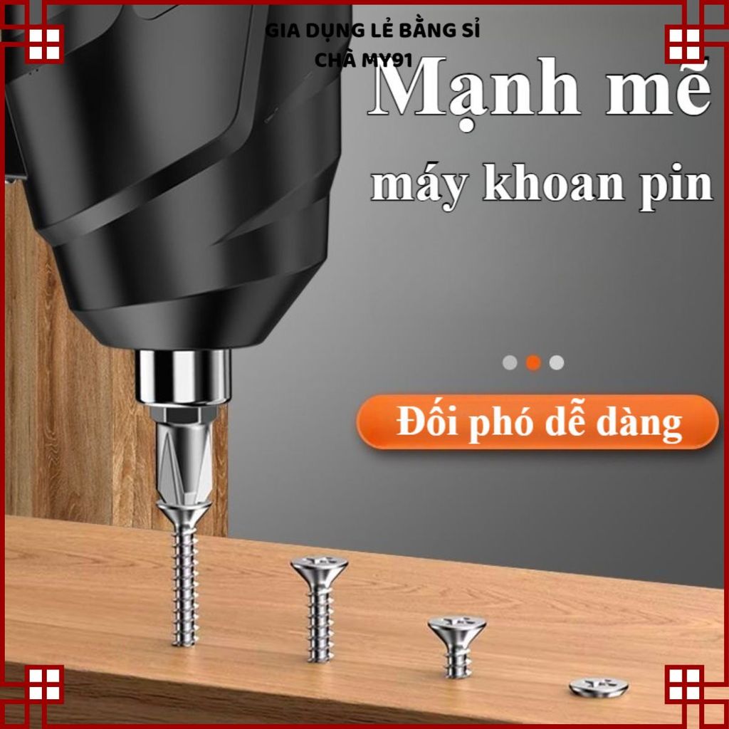 MÁY BẮT VÍT PIN CẦM TAY CAO CẤP - Bộ 47 phụ kiện đầy đủ, lực siết mạnh, dễ sử dụng