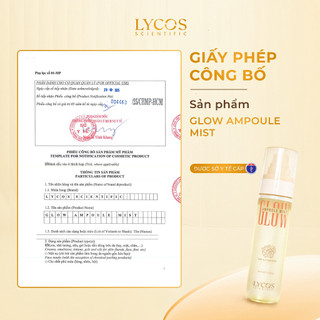 Xịt khoáng Lycos Glow Ampoule Mist dưỡng ẩm, căng bóng tức thì cho da mềm mịn, tươi sáng