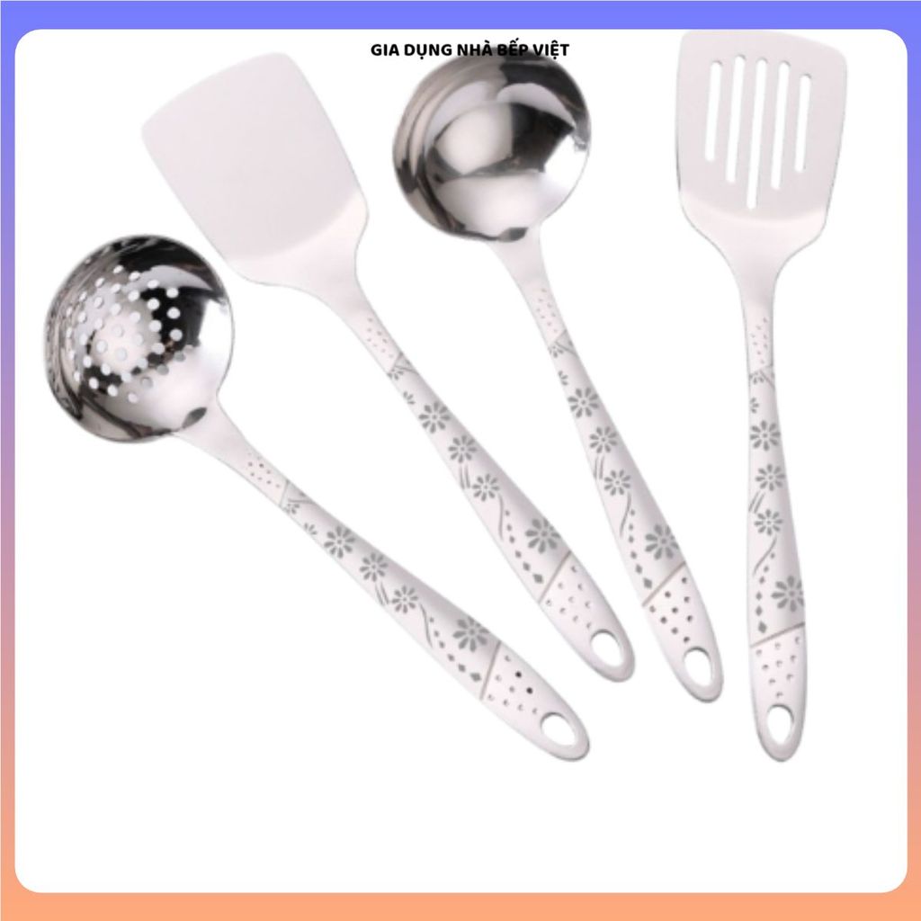 BỘ DỤNG CỤ NHÀ BẾP INOX, MUÔI MÚC CANH MUÔI LỖ XẺNG XÀO, PHỤ KIỆN NẤU ĂN TIỆN ÍCH, Thiết Kế Sang Trọng Bền Bỉ