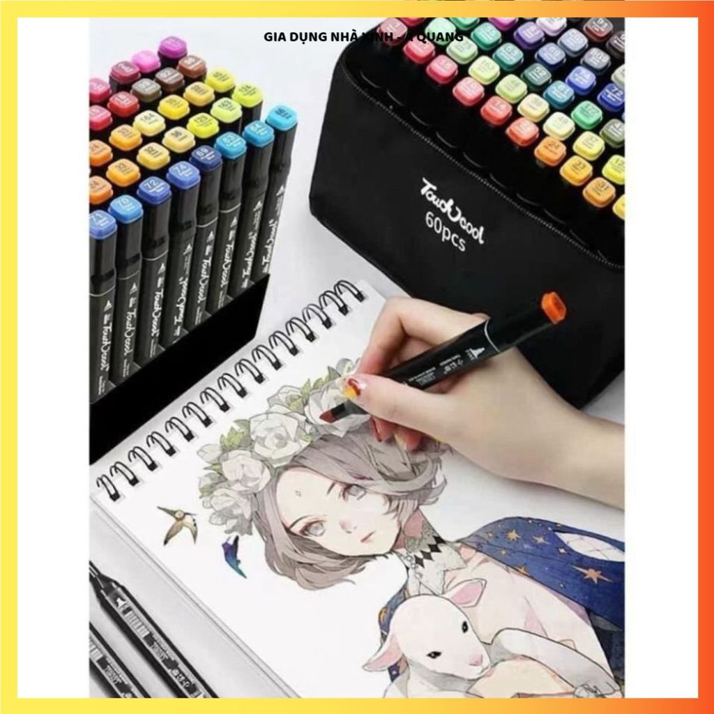 MARKER TOUCH COOL 48 CÂY, BỘ BÚT DẠ 2 ĐẦU CAO CẤP, Phù Hợp Vẽ Tranh Thiết Kế Và Tô Màu