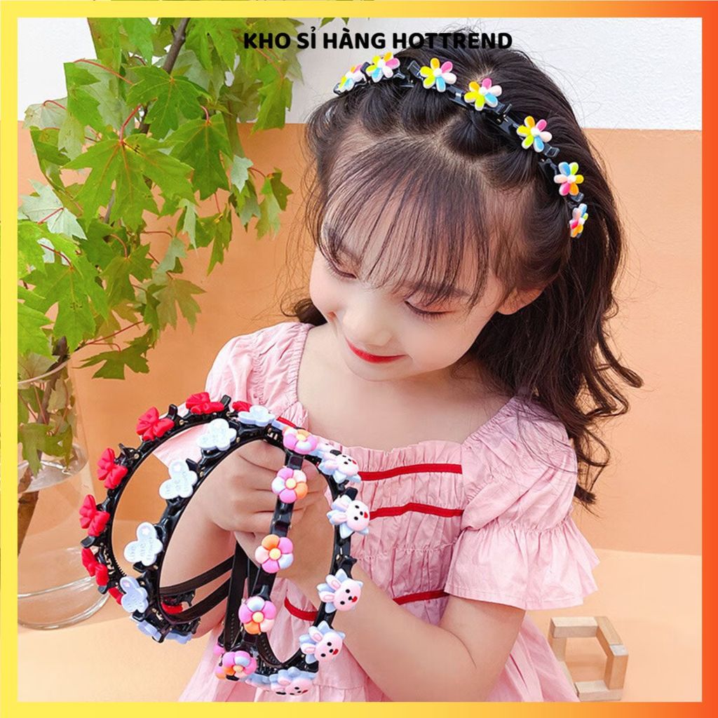 (COMBO 5) BỜM CÀI TÓC BÉ GÁI SIÊU CUTE - Phong cách Hàn Quốc, đính hoa quả đáng yêu, đeo êm không đau đầu