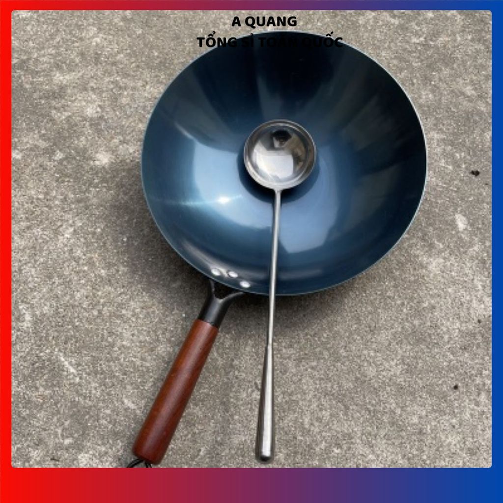 CHẢO THÉP CHỐNG DÍNH CÁN GỖ SỒI CAO CẤP - Kháng rỉ vượt trội, truyền nhiệt nhanh, chuẩn nhà hàng