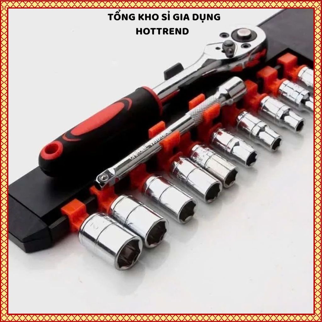 BỘ DỤNG CỤ SỬA CHỮA 12 CHI TIẾT CAO CẤP - Bộ tuýp đầu khẩu 8-24mm, thép cứng siêu bền, đa năng