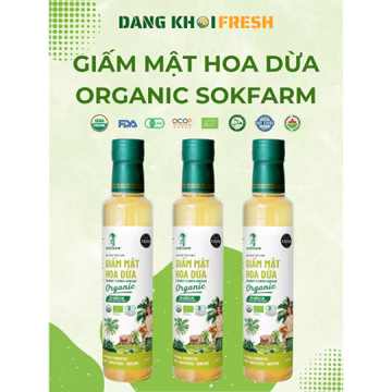 Combo 10 Chai Giấm Mật Hoa Dừa Organic Sokfarm 265ml Giấm Cái Tự Nhiên Lên Men Thay Giấm Táo