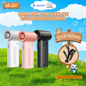 Quạt Cầm Tay Mini JISULIFE Life 9 3600/5000mAh, 5 Cấp Độ Gió, Sử Dụng Đến 12 Giờ, Bảo Hành 12 Tháng