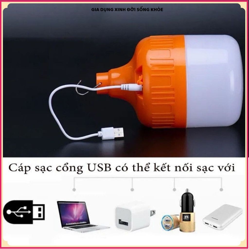 BÓNG ĐÈN TÍCH ĐIỆN 100W 150W 200W, CHỐNG NƯỚC SẠC USB TIỆN LỢI, Chiếu Sáng Hiệu Quả, Phù Hợp Nhiều Không Gian