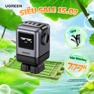 Củ sạc nhanh Robot Ugreen Uno 100W | Công nghệ GaN | Sạc 4 thiết bị cùng lúc | Bảo hành 18 tháng 1 đổi 1 | 45514B