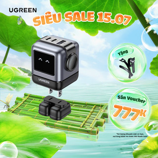 Củ sạc nhanh RoboGaN Mini CD361 65W UGREEN| 3 cổng Sạc Nhanh| Công nghệ GaN II | BH 18 tháng