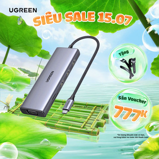 Hub chuyển đổi Type C UGREEN 9 in 1| HDMI 4K UHD| USB 3.0 | Bảo Hành 18 Tháng | 15600 90119