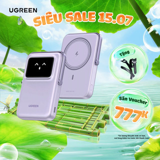 Pin sạc dự phòng không dây 10000mAh Ugreen PB572 Uno | Sạc nhanh PD 20W | Màn hình TFT | BH 18 tháng 1 đổi 1 45327