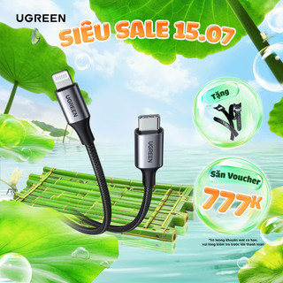 Cáp sạc USB C to Lightning đạt chuẩn MFi Ugreen US304 vỏ bện | Tốc độ truyền 480Mbps | Bảo Hành 18 Tháng 1 Đổi 1 |