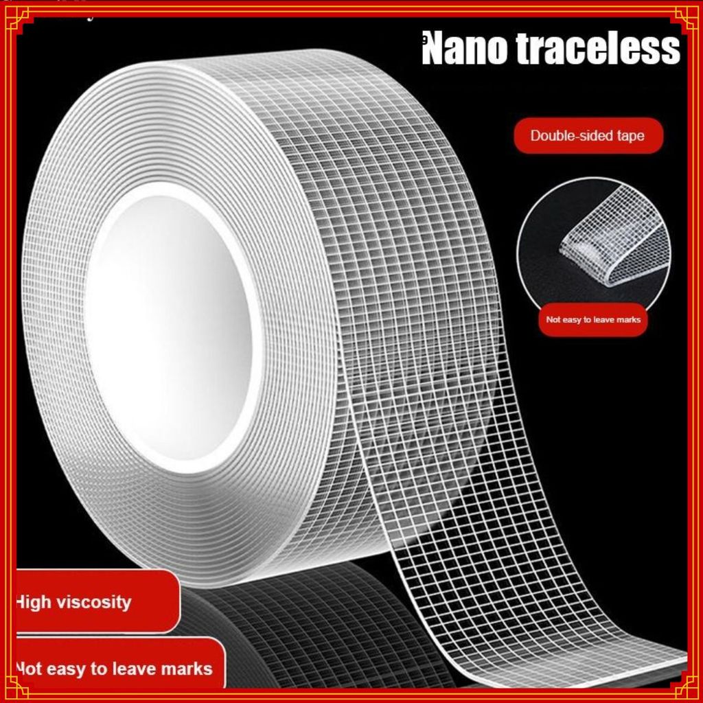 BĂNG KEO NANO 2 MẶT CAO CẤP, KEO LƯỚI TRONG SUỐT DÀI 2M, Bám Dính Hiệu Quả, Dễ Tháo Lắp