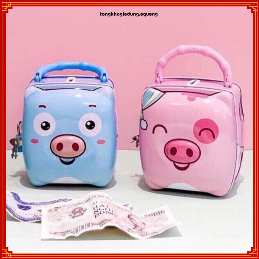 HỘP TIẾT KIỆM MINI CHO BÉ, KÉT SẮT ĐỰNG TIỀN CÓ KHÓA, Kiểu Dáng Dễ Thương, Phù Hợp Làm Quà Tặng