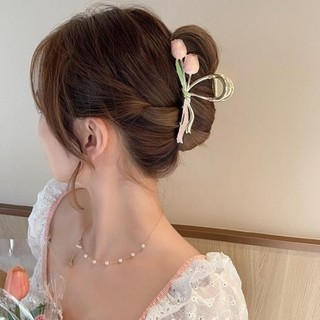 Kẹp tóc kim loại cỡ lớn hình 2 bông hoa cao cấp RABBI